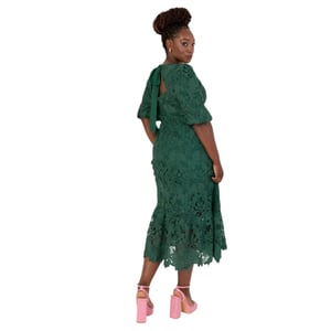 Maya Deluxe Dames/Dames 3/4 Mouw Midi Dress (Smaragd)