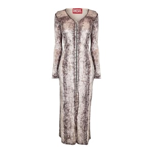 Diesel D-Martel maxi-jurk voor dames (Zwart/Grijs/Denim)