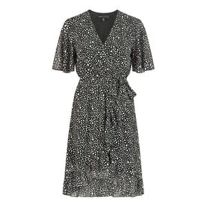 Mela London Wrapjurk met stippen voor dames (Zwart)