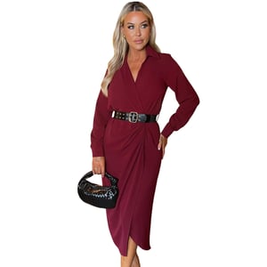 AX Paris Dames/Dames Polyester Riemjurk (Wijn)