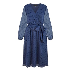 Mela London Dobby-jurk met stippen voor dames (Marine)