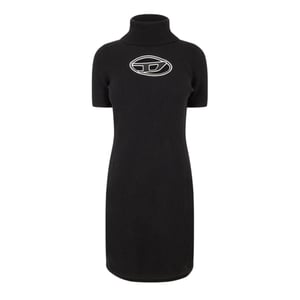 Diesel Dames Argaret mini-jurk met col en strakke pasvorm (Zwart)