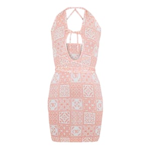 Off White Mini-jurk met bandana-print voor dames (Roze/Wit)