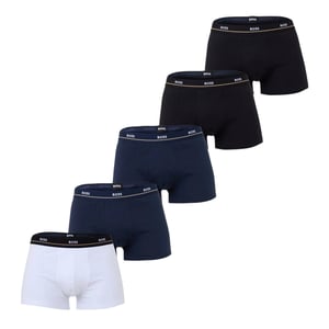 Boss Effen boxershorts voor heren (set van 5) (Wit)