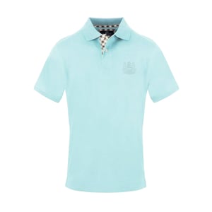 Aquascutum Heren Geborduurd Logo Poloshirt (Licht Blauw)