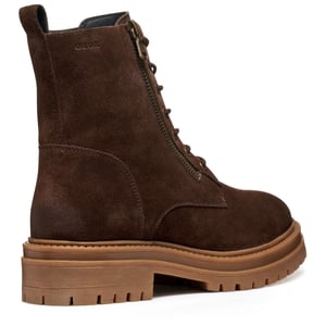 Geox D Iridea F Leer Dames Donkerbruine Laarzen