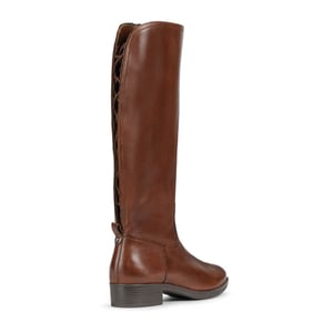 Geox D Felicity Lederen Dames Bruine Laarzen