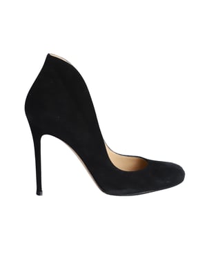 Gianvito Rossi Ronde Neus Flared Pumps in Zwart Suède