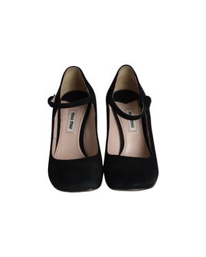 Miu Miu wedge pumps in zwart suède
