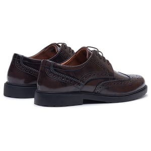 Hush Puppies Verity Hi-Shine Leren Dames Chocolade Brogues Schoenen