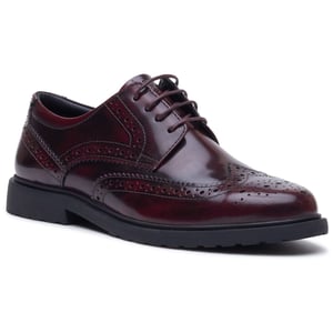 Hush Puppies Verity Hi-Shine Lederen Dames Plum Brogues Schoenen