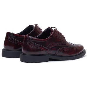 Hush Puppies Verity Hi-Shine Lederen Dames Plum Brogues Schoenen