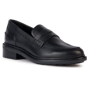Geox D Walk Pleasure F Leren Dames Zwarte Mocassinschoenen