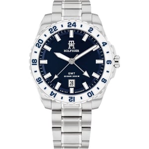 Tommy Hilfiger Th85 Gmt Heren Horloge Zilverkleurig 1792132