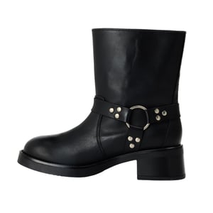 Steve Madden Motorlaarzen voor dames van kalfsleer met blokhak (Zwart)