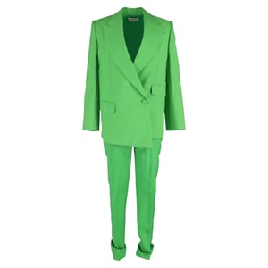 Alexander McQueen double-breasted blazer met bijpassende broek in groene wol