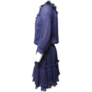 Nieuwe accordeonjurk van Diane Von Furstenberg in blauw polyester.