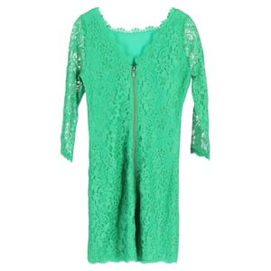 Diane Von Furstenberg Zarita jurk met lange mouwen en kant in groene rayon