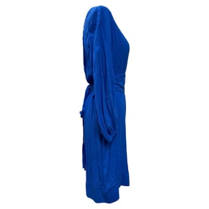 Diane von Furstenberg knielange jurk van blauwe zijde