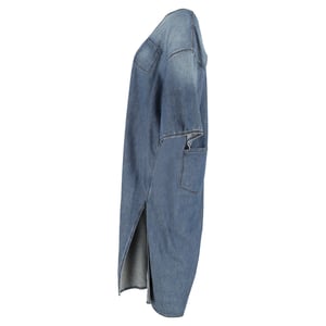 Maison Margiela midi-jurk met V-hals en zijsplit in katoenen denim