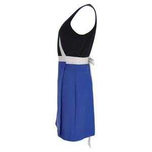 Diane Von Furstenberg Gracie Bow Wrap Mini Dress in Blue Viscose