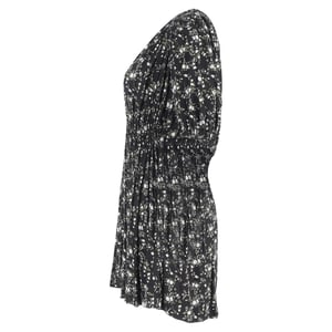 Ganni mini-jurk van bedrukte crêpe in groene viscose