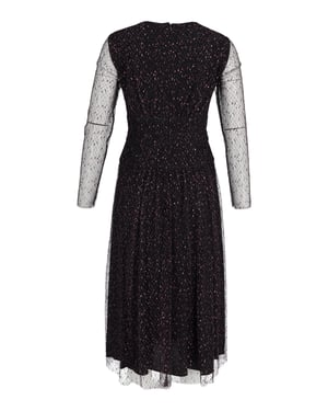 Escada midi-jurk met transparante mouwen in zwart polyester