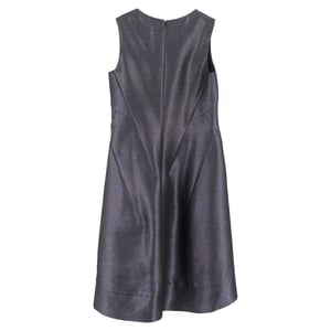 Jil Sander midi-jurk met ronde hals in metallic grijs polyester