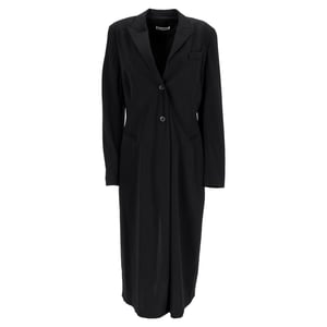 Jil Sander single-breasted midi-jas van zwarte wol