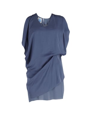 Acne Studios Mallory Overlay Mini Casual Jurk in Marineblauw Polyester
