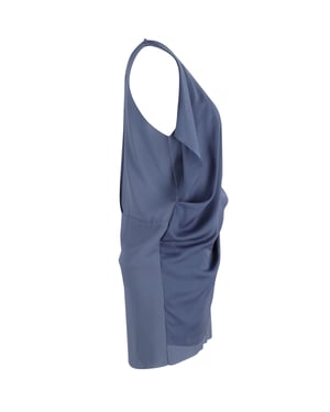 Acne Studios Mallory Overlay Mini Casual Jurk in Marineblauw Polyester