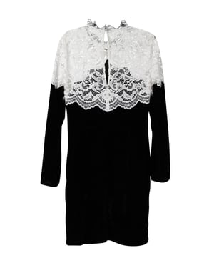 Sandro Paris tweekleurige kanten midi-jurk in zwart/wit viscose