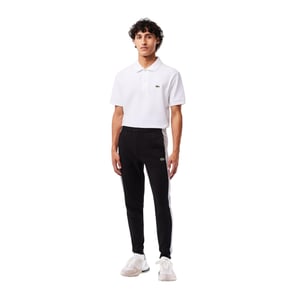 Lacoste Heren XH1428 slanke joggingbroek (Zwart/Zilver)