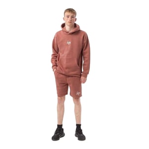 Hype Unisex-sweatshorts met opschrift voor volwassenen (Rood)