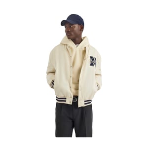 Nautica Heren Dreman Letterman Jas (Ivoor)