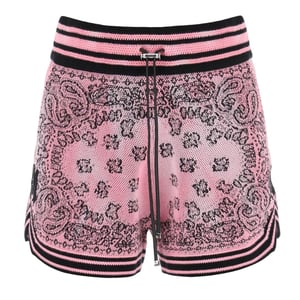 Amiri Dames/Dames Gebreide Bandana Basketbal Shorts (Roze/Zwart)