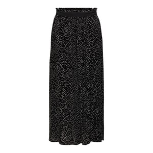 Only Maxirok voor dames met stippen, A-lijn en hoge taille (Zwart)