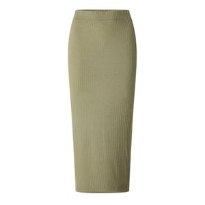 Pieces Geribde midirok voor dames (Diep witgroen)