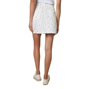 Threadbare Dames-minirok van denim met bloemenprint uit Seoul (Wit)