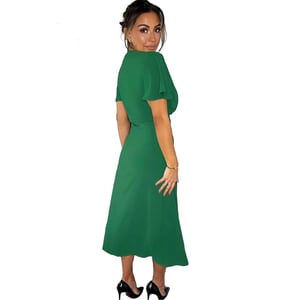 AX Paris Dames/Rokjes Gerimpelde Splitzoom Midi Dress (Groen)
