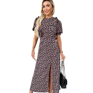 AX Paris Midi-jurk met rozenprint voor dames (Veelkleurig)
