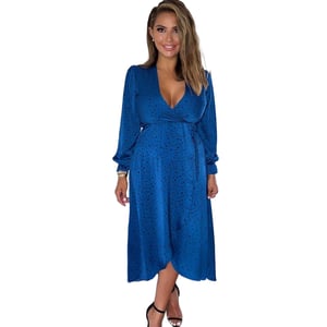 AX Paris Wrapjurk van bedrukt polyester voor dames (Blauw)
