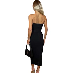 AX Paris Strakke, strapless jurk met ceintuur voor dames (Zwart)