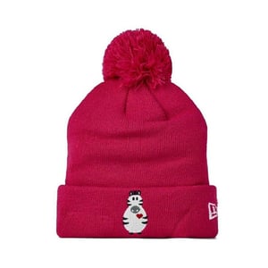 New Era Zebra-muts met pompons voor kinderen (Donkerroze)