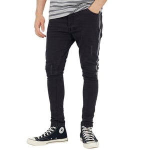 Brave Soul Skinny-jeans voor heren van denim met knoopsluiting (Houtskool)