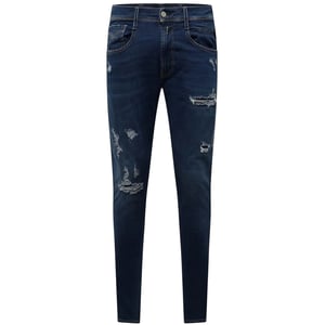Replay Slim-fit jeans voor heren van een katoenmix met gescheurde details (Blauw)
