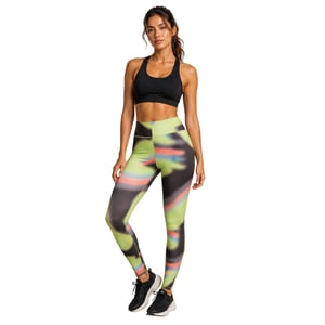 Diadora Figurenvormende sportleggings voor dames (Zwart, Groen)