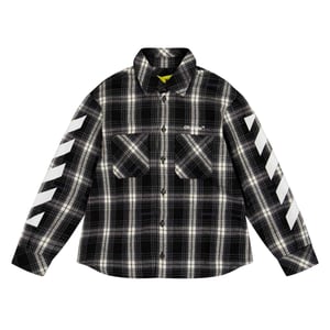 Off White Jongens Geruite Regular Shirt (Zwart/Wit)
