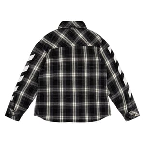 Off White Jongens Geruite Regular Shirt (Zwart/Wit)