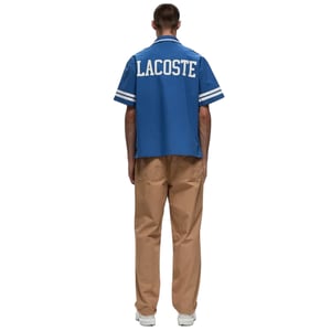 Lacoste Heren Katoenen Twill Relaxed Fit Overhemd (Blauw)